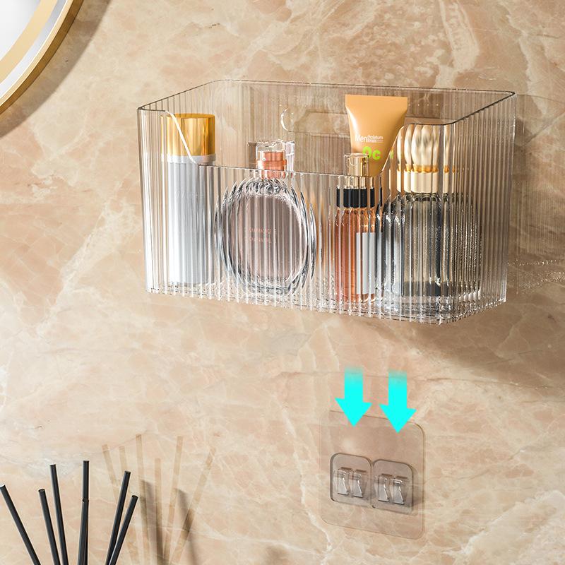 Punch-Free Wall-Mounted Bathroom Mirror Cabinet with Storage