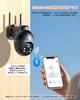 Dipclea 8MP PTZ Security Home Security 4K Wireless Security PIR Human Alarm Nighttime Color WiFi SD No Power Supply No Installation Smartphone Network