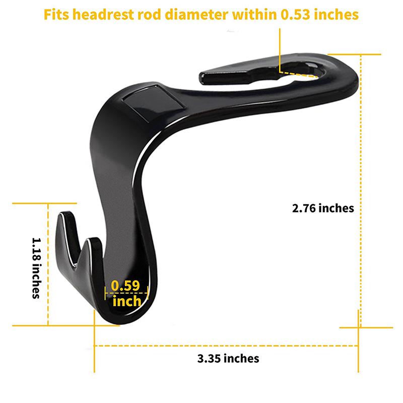 4 balení do auta Organizér na opěrku hlavy na zadní sedadlo Háček na uložení potravin