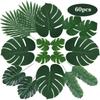 Tropical Plant Decor Set With Artificial Palm Leaves For Hawaii Jungle Party Supplies