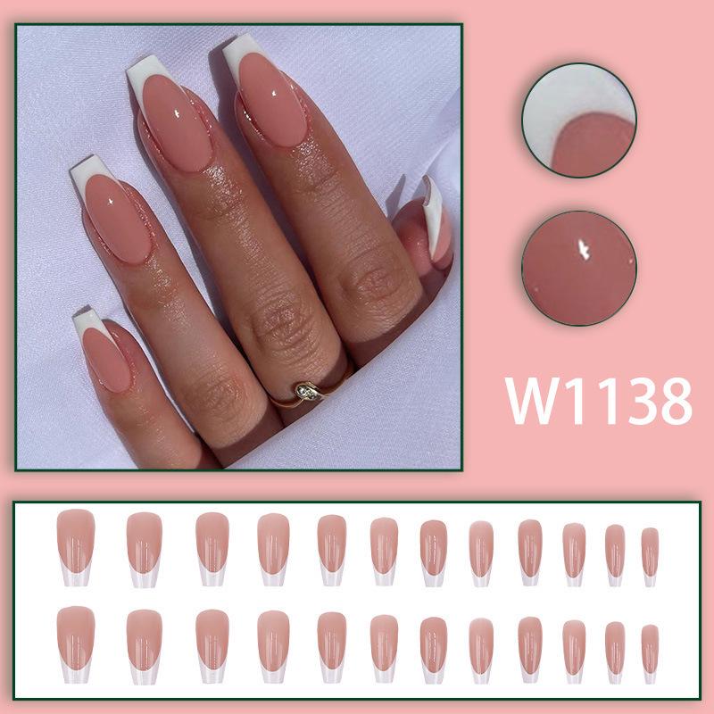 European & American Style French Faux Nails: Elegant, Fresh, Simple, Gentle Look Enhancing Fair Skin Tone
