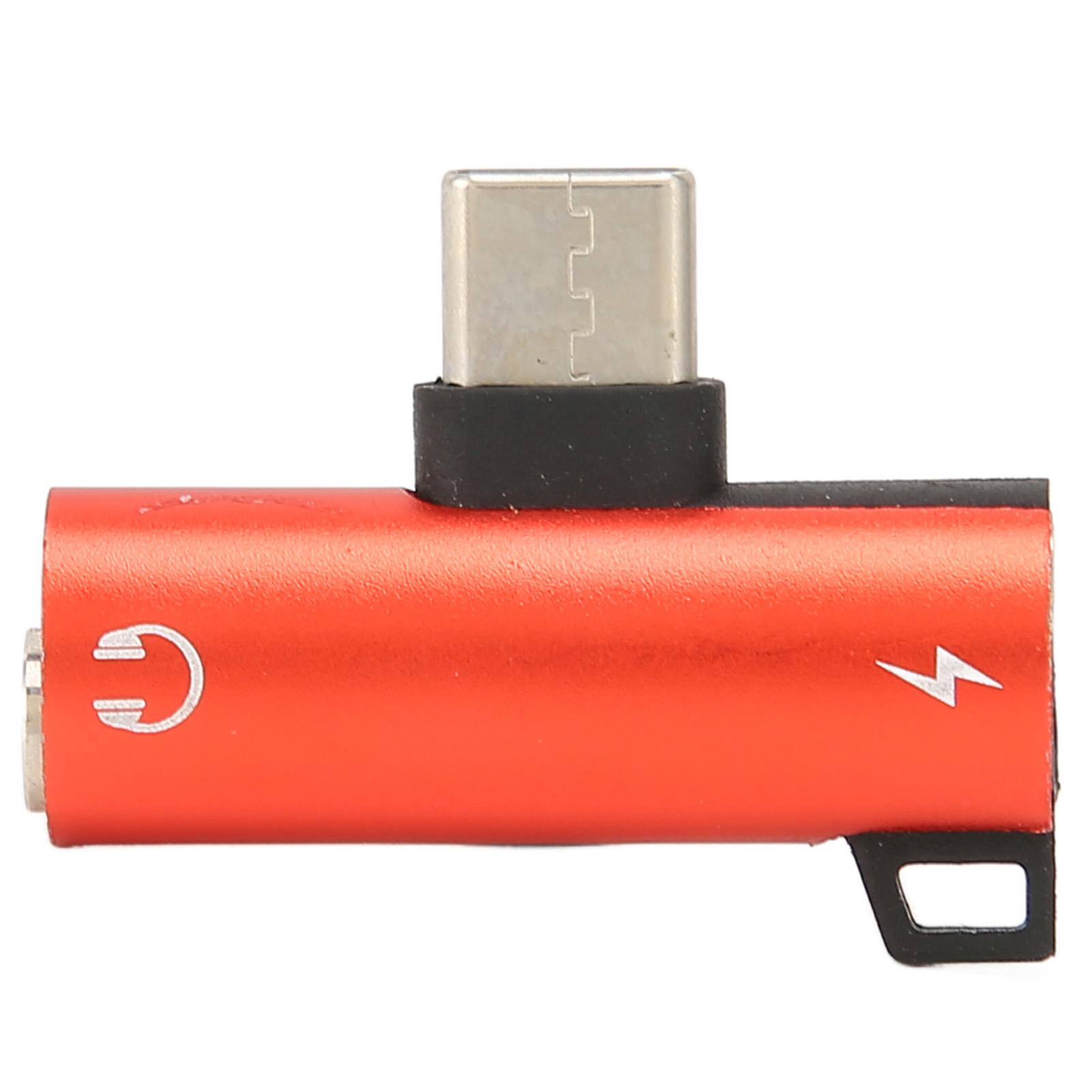 

Адаптер для наушников TypeC на 3,5 мм, зарядное устройство 2 в 1, разъем HIFI, с функцией быстрой зарядки PD(Золото ) красный