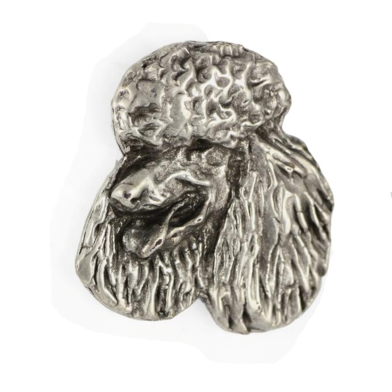 Poodle  - Silver-plated dog brooch, elegant pin, jacket lapel decoration by Art-Dog brand