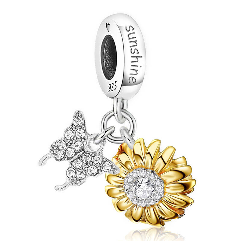 Copper Love Heart Firefly Golden Series Charms Fit Diy Making Bracelet Necklace Gift High Quality Fine Jewelry