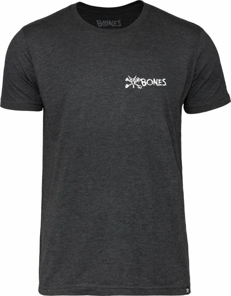Powell Peralta BONES POCKET TEXT Skateboard T Shirt CHARCOAL HEATHER Unisex T-Shirt XL