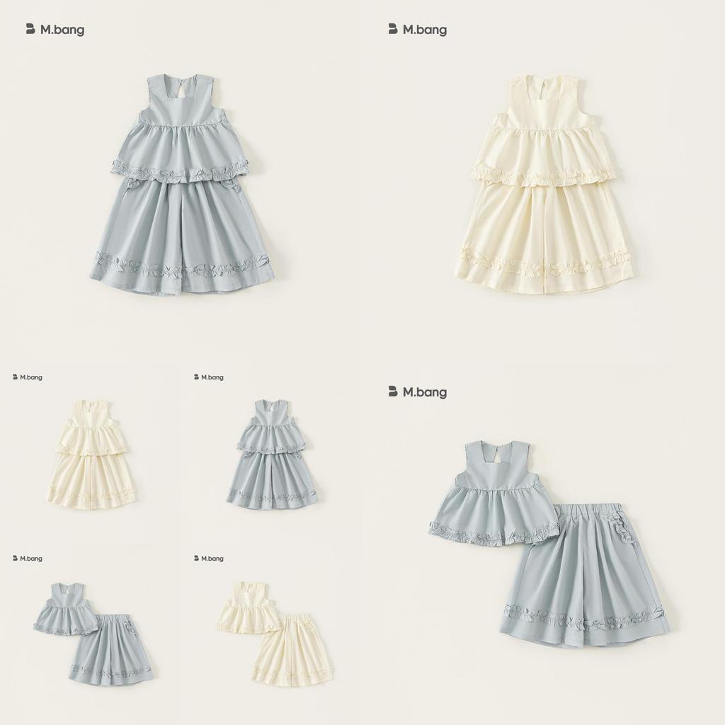 Girl Summer Kids Twopiece Set Cotton Sleeveless Top With Lace Pants For Children Ages 3 To 8