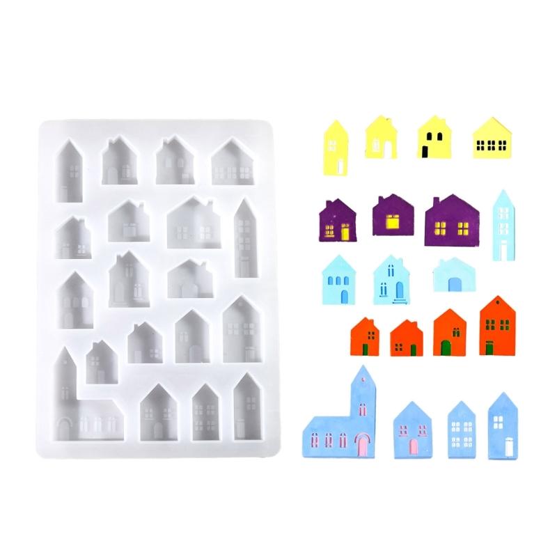 Elegant European Style House Resin Mold Lifelike Detail European House Silicone Charm Mold for Keychain Pendant Crafting 1