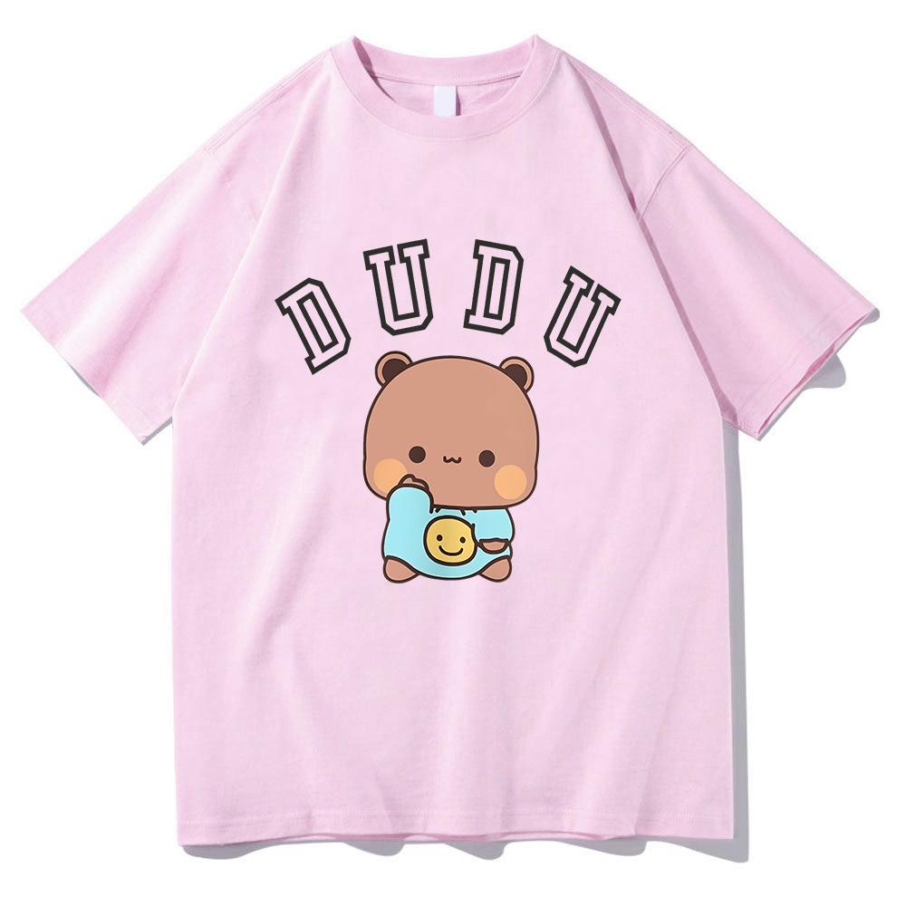 Panda Bear Cartoon Printing T-shirts Short Sleeve Women Men Cotton Tee-shirt Bubu Dudu Cute Graphic Tshirts Casual Summer Tees