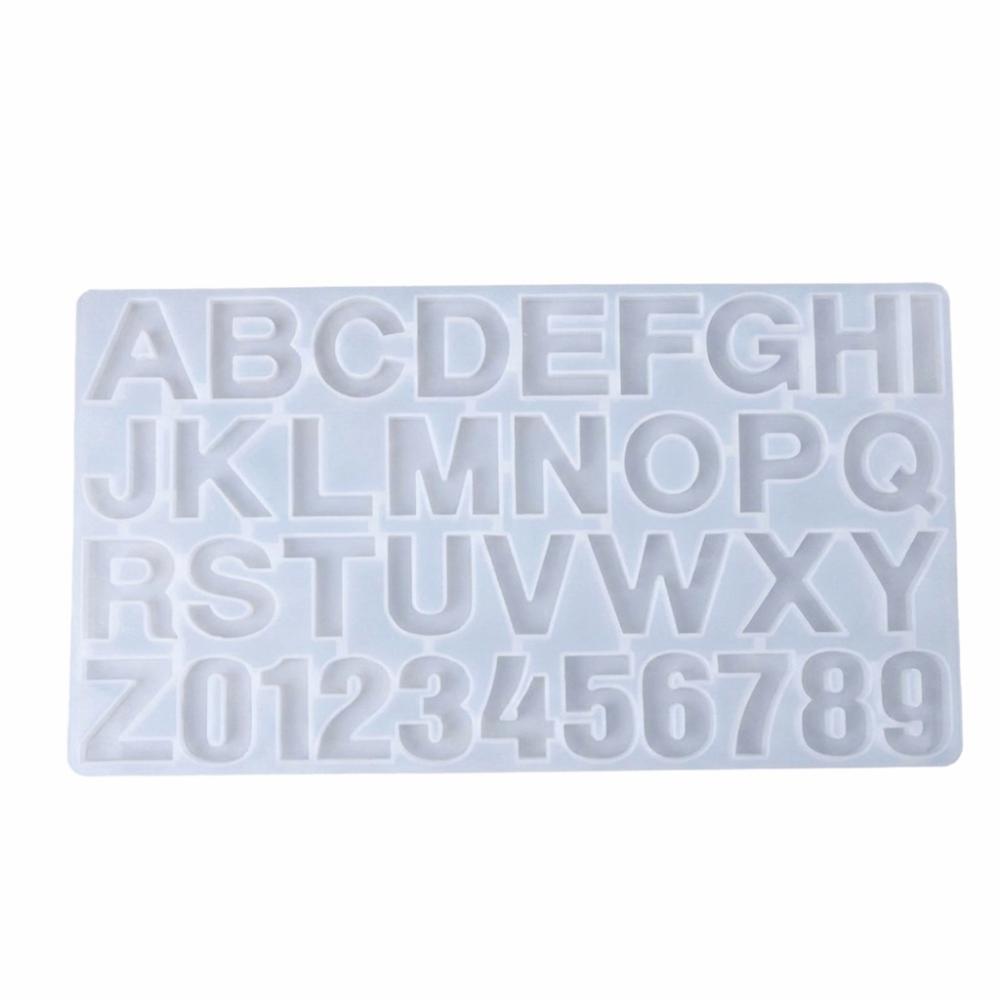 Reusable 26 Letter Mold A-Z Number Keychain Silicone Mold Handmade Alphabet Mold  DIY Crafts
