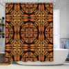 Kaleidoscopic Shower Curtain Orange Black Decorative Water Proof Fabric 3D Printed Perfect for Bathroom Decorations Free Shippi