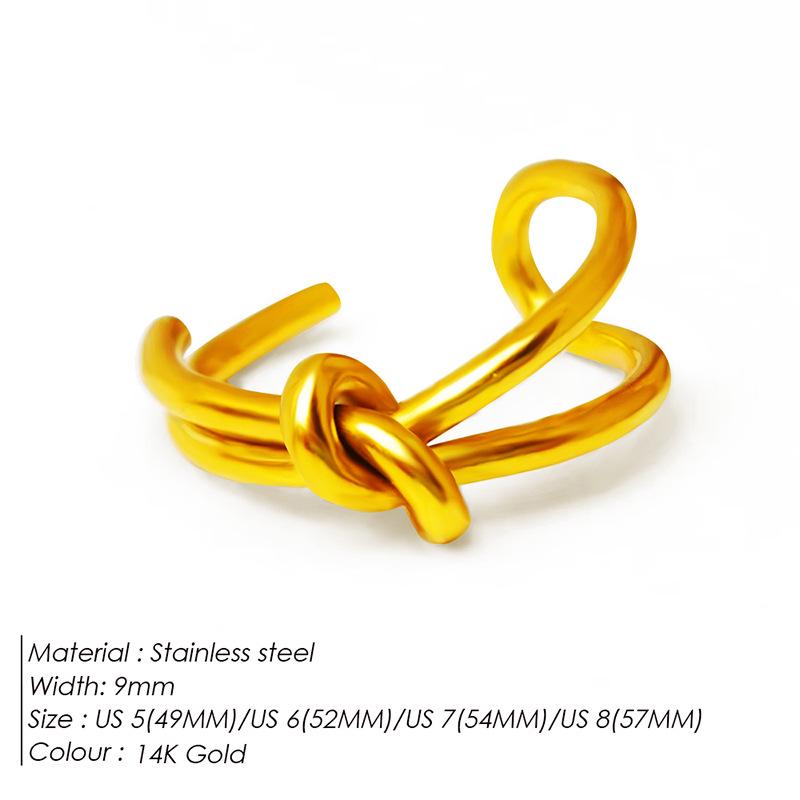 Inel din oțel inoxidabil eManco Fashion: Inel modern din titan placat cu aur de 18K de la Niche Design