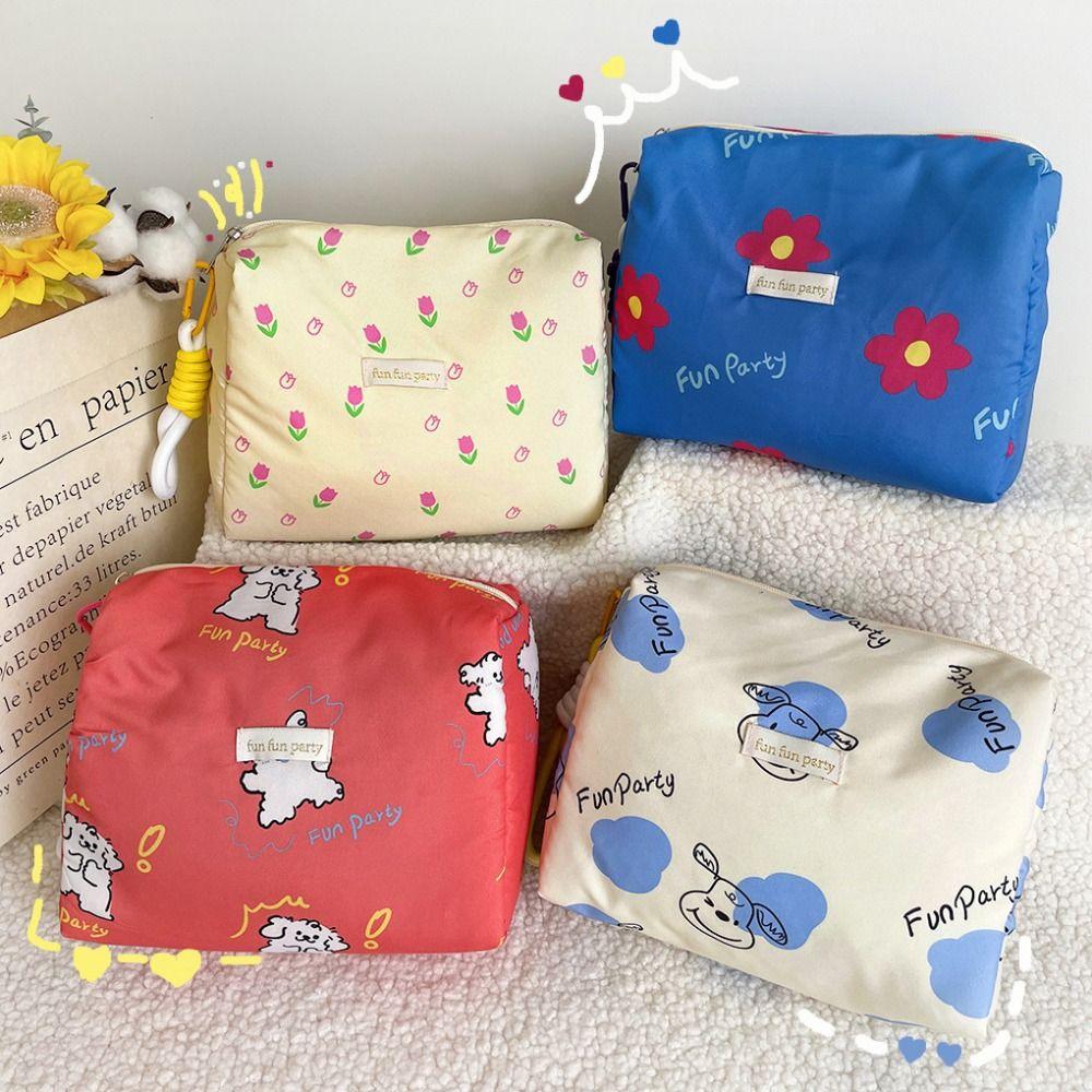 

Мультяшная стеганая косметичка, милая дорожная туалетная сумка, красивая внутренняя сумка, женская сумка