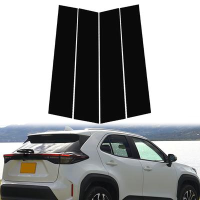 4Pcs Car Pillar Posts Door Window Trim Cover Stickers Decal Fit For Toyota Yaris Cross XP210 2020-2025
