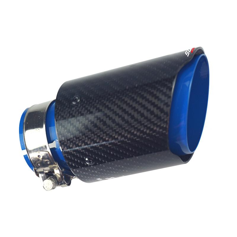 SUMSOO genuine red/blue stainless steel glossy carbon fiber car exhaust pipe modified universal accessories muffler tail tip