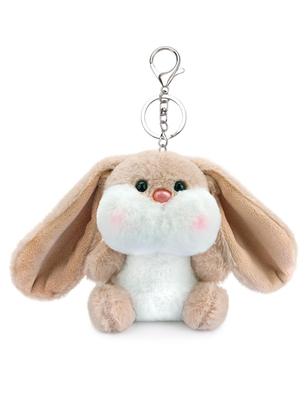 [Looking] Cute Fluffy Rabbit Plush Keychain Pendant with Long Ears, Pink, Perfect As a Birthday Gift, Graduation Gift, or Gift for Your Girlfriend or