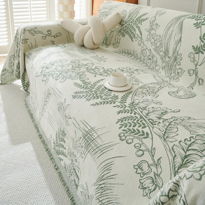 

Simple Sofa Furniture Cover Cloth Double Sided Chenille Seat Towel used for Living Room Area Dustproof Furniture Cushion Universal All Round 1seat 180x130cm-1pcs