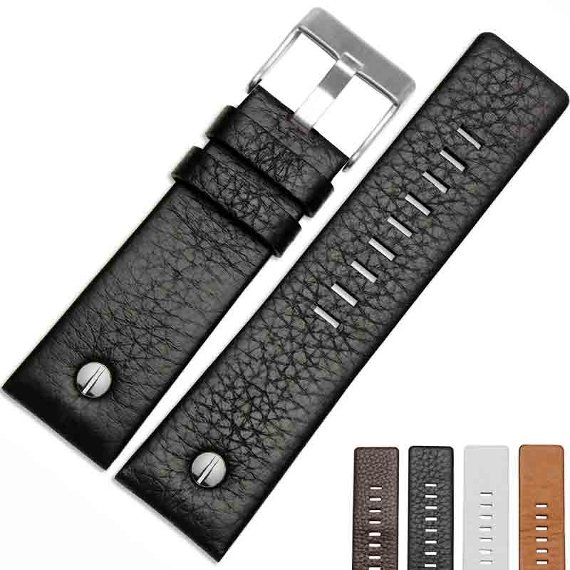 New Fashion Cowhide Watchband with Rivet Watch Strap Belt Bracelet for Diesel DZ7313 DZ7333 7322 7257 4318 7348 7334 Replacement
