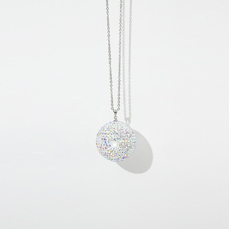 Car Crystal Ball Pendant Cross-border Bling Diamond-encrusted Car Rearview Mirror Full of Diamond Decoration Ornaments