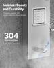 VEVOR Shower Panel Tower System with Rainfall Waterfall Shower Head, 53 in Brushed Stainless Steel Shower Column, 5-Function Faucet