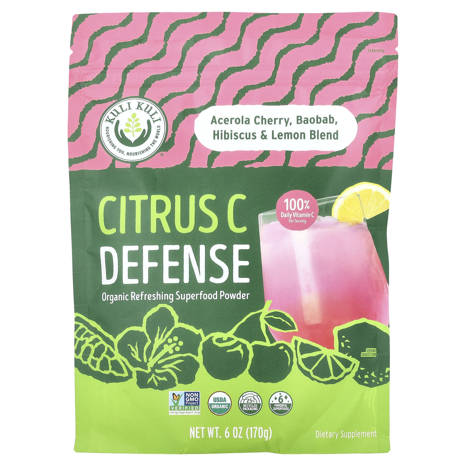 

Citrus C Defense, Organic Refreshing Superfood Powder, 170G(6Oz)