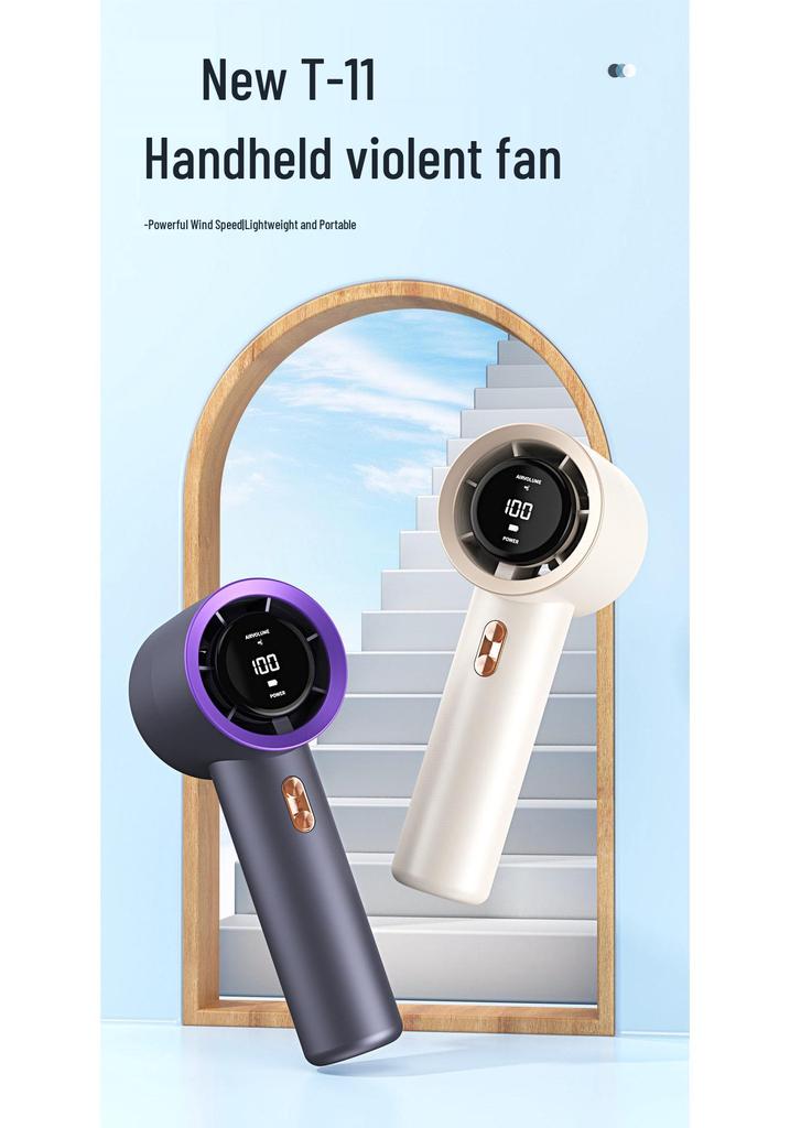 Southeast Asia T11 USB Mini Bladeless Handheld Fan with Digital Display