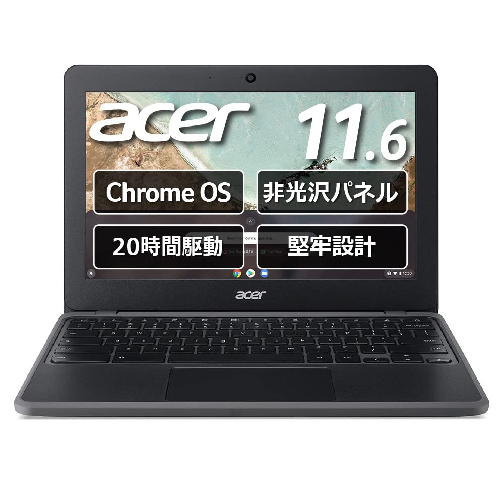 Японський Acer Google Chromebook Ноутбук Acer дюймовий HD Японська клавіатура MediaTek Processor MT8183 4 ГБ пам’яті 32 ГБ eMMc Shale Black C722-H14N 11.6