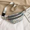 Holographic Fanny Pack Hologram Waist Bag Laser Pu Leather Travel Banana Hip Bum Zip Waist Bags Women Shoulder Bag Quality