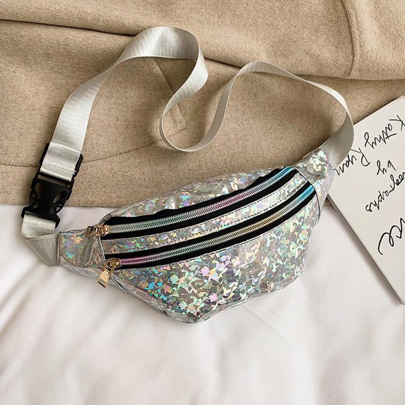 Голографическая поясная сумка с голограммой, лазерная искусственная кожа, дорожная сумка-бананка на талии, женская сумка на плечо