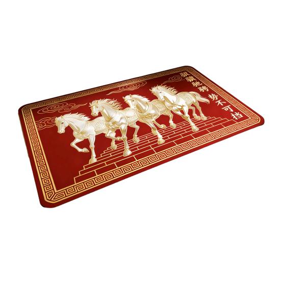 

2026 Новий Рік Килимок для Вхідних Дверей Рік Коня Вітальний Килимок для Дверей Килим для Підлоги у Передпокій, Вітальню, Кухню, Ванну Кімнату 40x60cm I