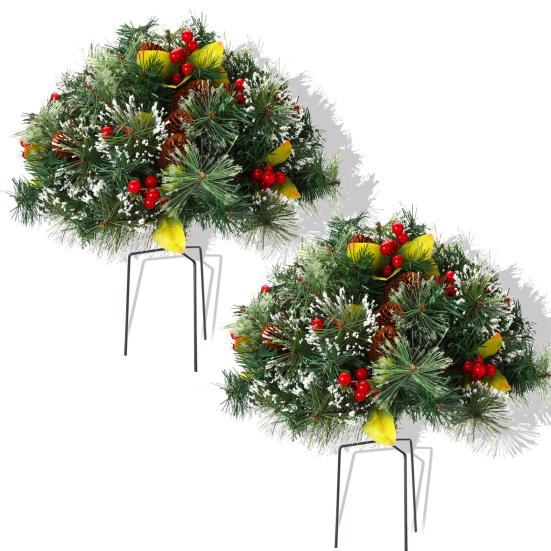 

1/2 шт. Штучна різдвяна ялинка зі стійкою, стійка до УФ-випромінювання, атмосферостійка штучна різдвяна ялинка, для вулиці, саду, веранди, патіо, напівкругла штучна ялинка 2pcs A