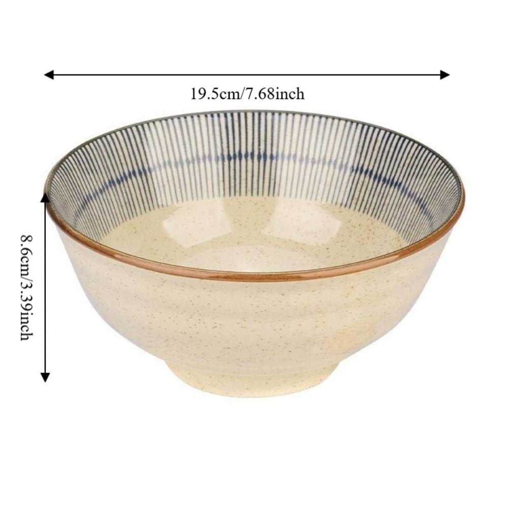 Under Glaze Color Japanese Style Noodles Bowls Striped Pattern Rice Bowl Household Salad Bowl Home