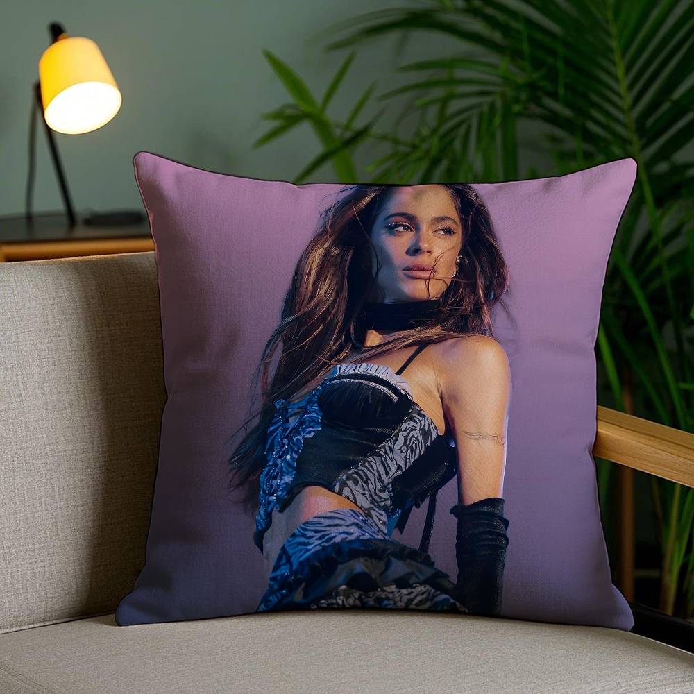 Sängerin M-Martina Stoessel-MT TINI Musikkissenbezug Sofa und Wohnzimmer Dekorative Kissenbezüge Staubdicht und Milbendicht F