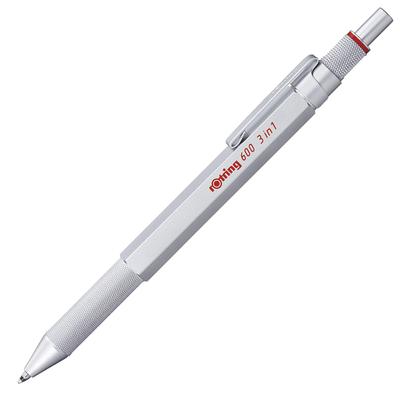 Rotring Multipenna Silver 600 3in1 2164109 rOtring Mekanisk penna Lyxigt skrivinstrument Pappersvaror Tillverkad i Tyskland Ritmateriel Professionell