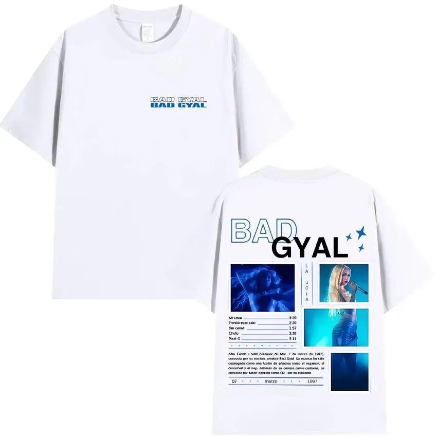 Punk Y2K Clothing Bad Gyal Album Tour Double Sided Print Graphics Tees Oversized Hip Hop T Shirt Casual Style Comfortle Unisex