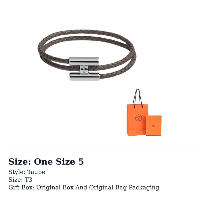 HERMES Tournis Tresse Bracelets Men`s Multicolor