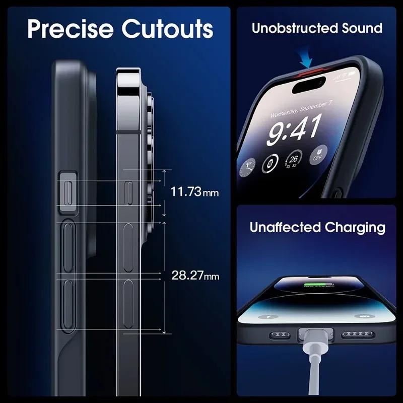 Luxury Matte For Magsafe Case For iPhone 16 15 13 12 11 14 Pro Max 16 Plus Magnetic Wireless Charge Translucent Shockproof Cover