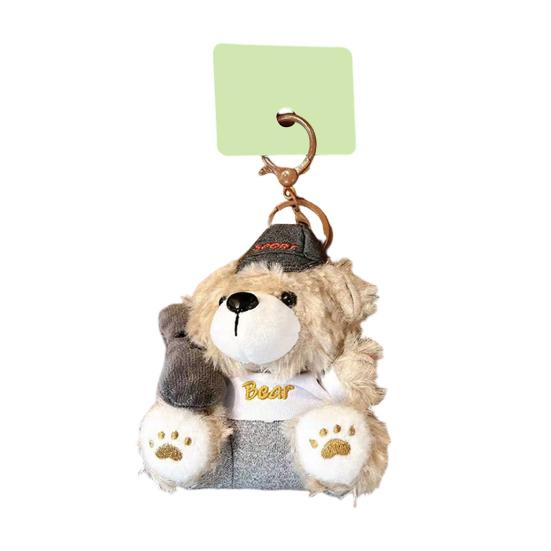 

Keychain Pendant Cartoon Appearance Biscuit Bear Charm Key Chain Soft Touch Backpack Hanging Decoration кофейный