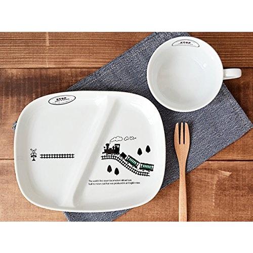 EAST table Children's Lunch Plate, 21.8cm, Train Design, for Boys, TOTOY, Made in Japan, Cute, Dishwasher and Microwave Safe, to-01303