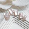 24x Glossy Full Cover False Nail 3D Butterfly Press On Nail Cats Eye Stick on Nail Elegant Acrylic Nail