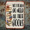 Metal Poster Wall Art Book Lover Vintage Gift for Bookstore