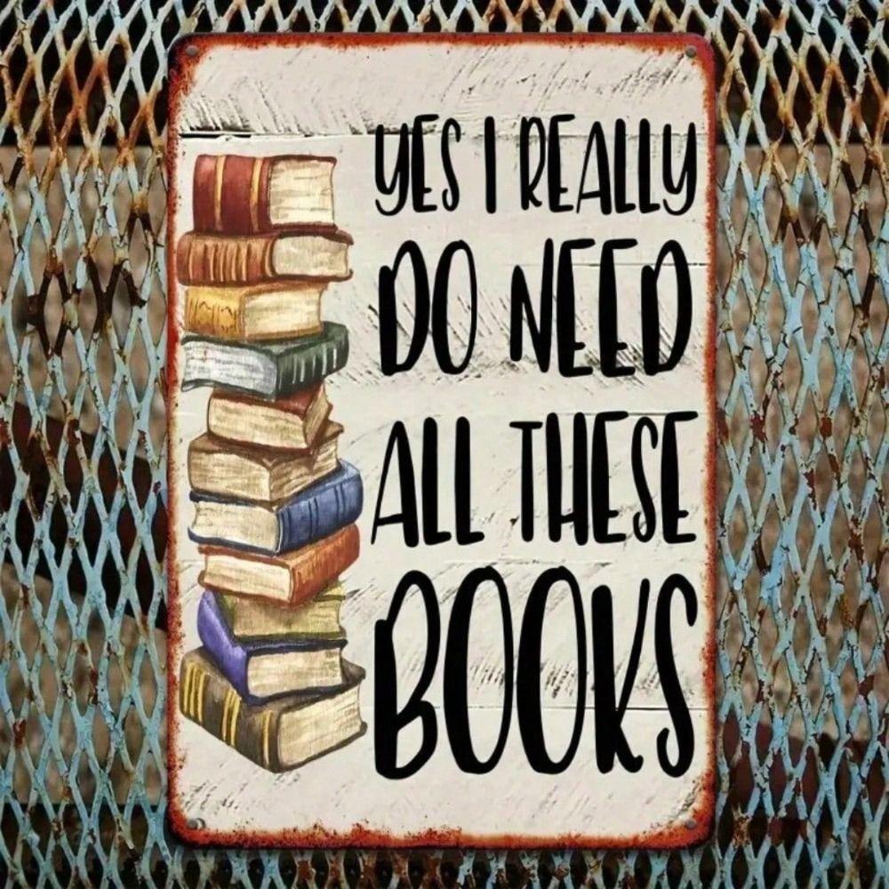 Metal Poster Wall Art Book Lover Vintage Gift for Bookstore