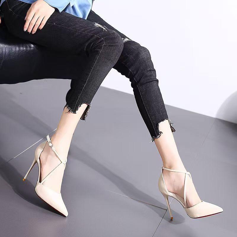 Fashion Super High Heel Shoes Spring New Pointed Head Shallow Mouth Thin with Anti-slip Wear-resistant Temperament Heel Shoes