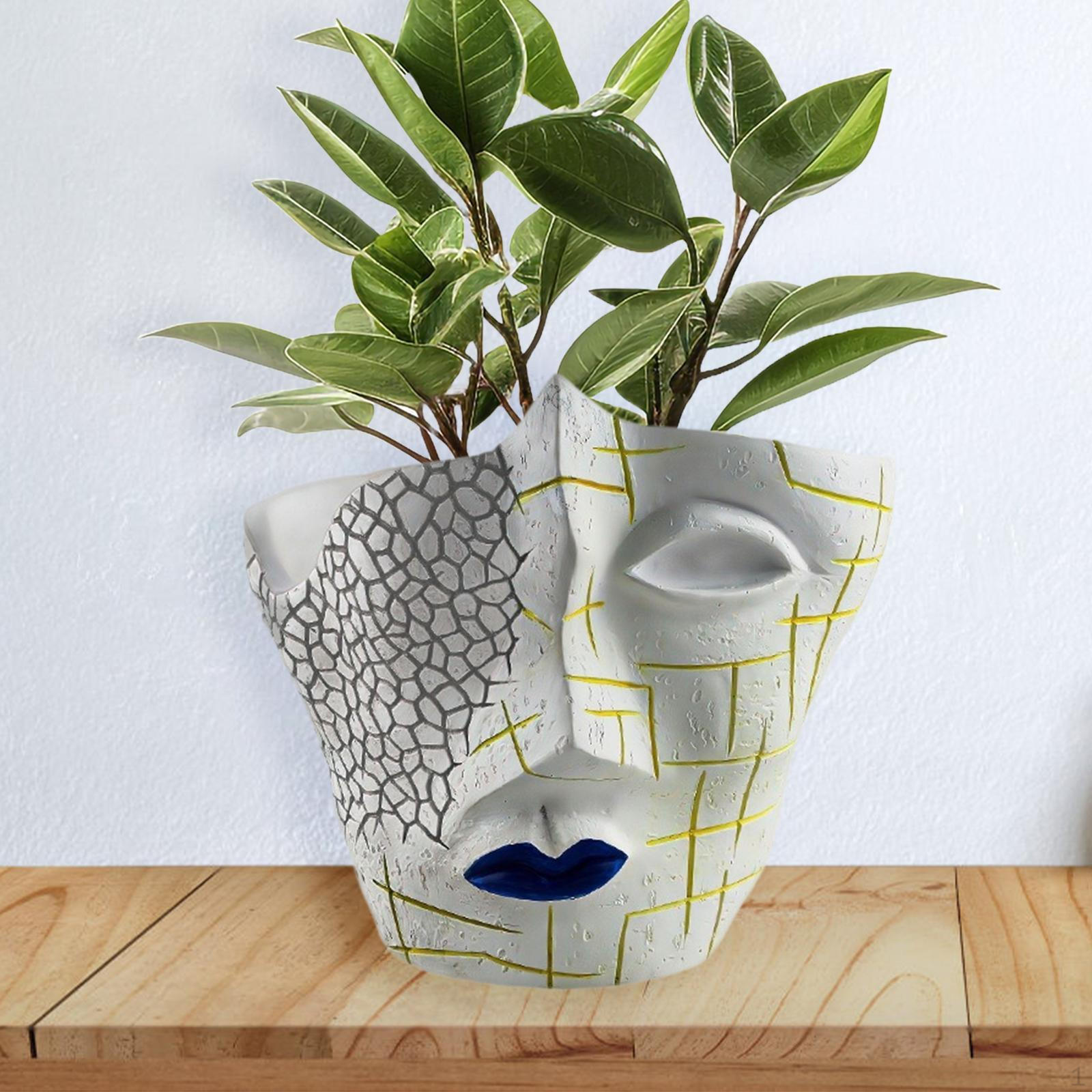 

Ваза с трещиной на лице человека, домашний декор, держатель для ручек, простое в использовании прочное украшение для спальни, сухоцвет