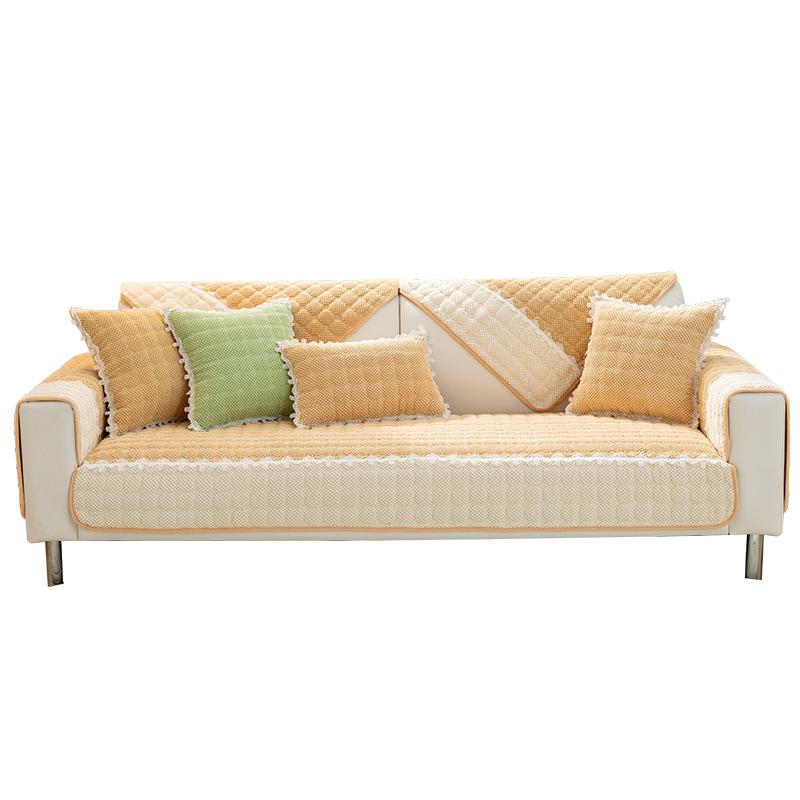 Sofa Cushion Four Seasons Universal Modern Simple Non-Slip Thick Leather Cushion Plush Sofa Cover Full Cover Towel Winter