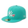 New Era MLB 59FIFTY Cap ONSPOTZ Special Edition NY Teal 7 59Fifty With Heart MLB New York Yankees 5/8