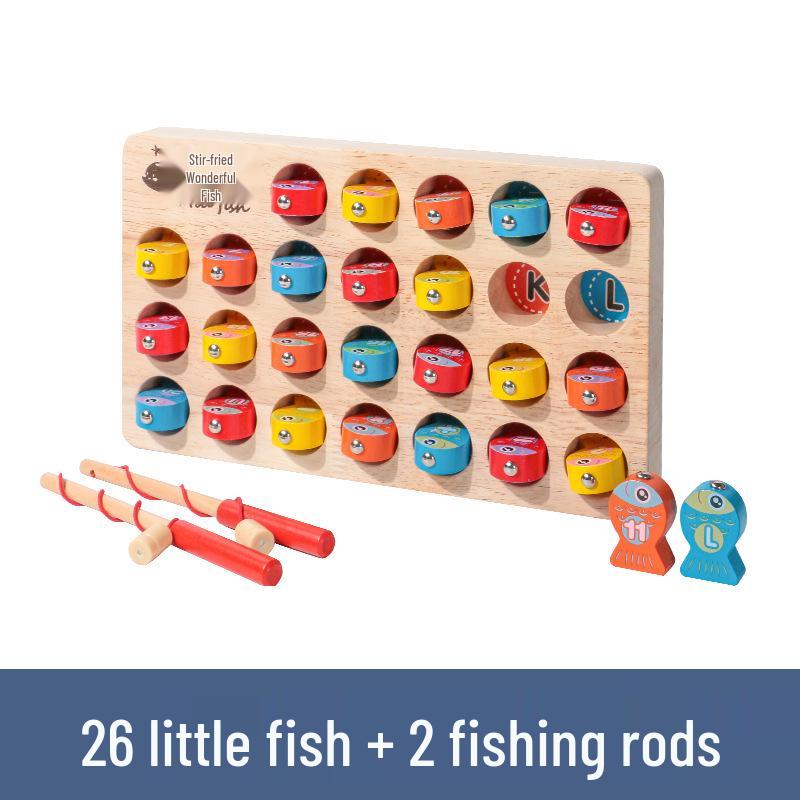 

Wooden Magnetic Fishing & Brain Teaser Toys for Kids Aged 3–6: Fun Number & Letter Game