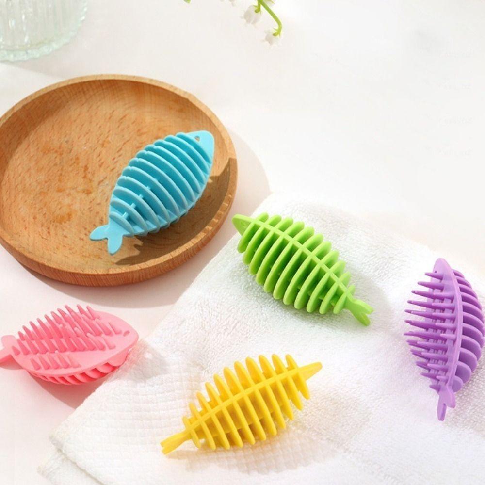 1/5Pcs Fish Shape Laundry Balls Soft Glue Laundry Tablets Durable Softener Ball