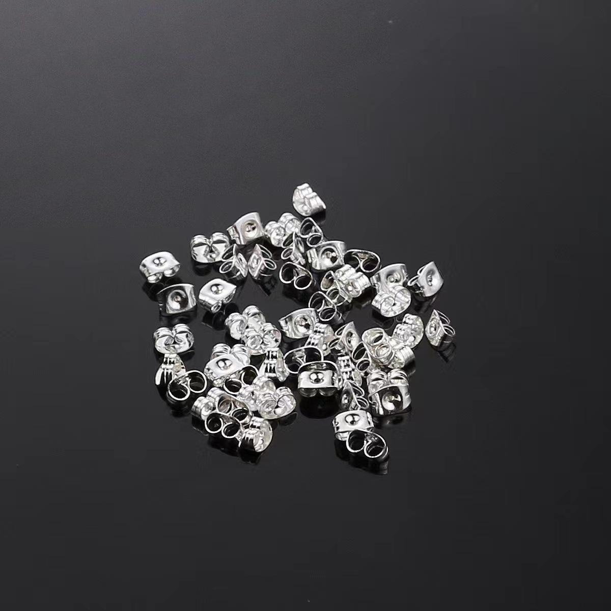 316 Stainless Steel Six-Prong Zirconia Stud Earrings DIY Jewelry Accessories