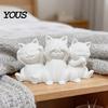 Sturdy Cat Shelf Decor Three Wise Cats Figurines, 3D Printed Minimalist Statue for Desk Lover Gifts Decor, Ancient Wisdom Ornament Home Office,