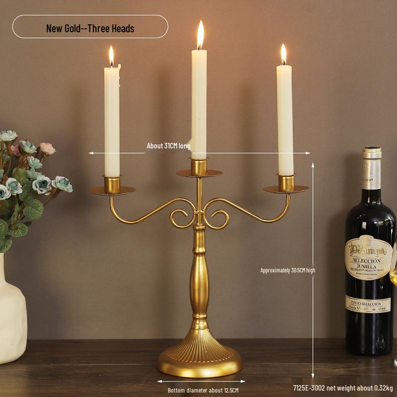 Vintage French Candelabra Ornament – Romantic European Candle Holder for Table Decor and Photo Props